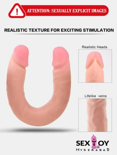 A flexible double dong strapless dildo