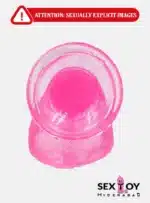 Suctioned Satisfaction: Pink Jelly Realistic Dildo Delight