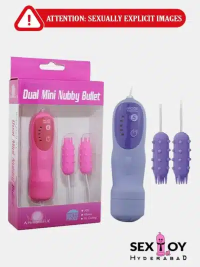 Double the Bliss: 5 Functions Dual Mini Nubby Bullet Vibrating Massager