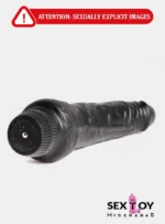 Image of a black multi speed vibrating dildo, designed for versatile pleasure.