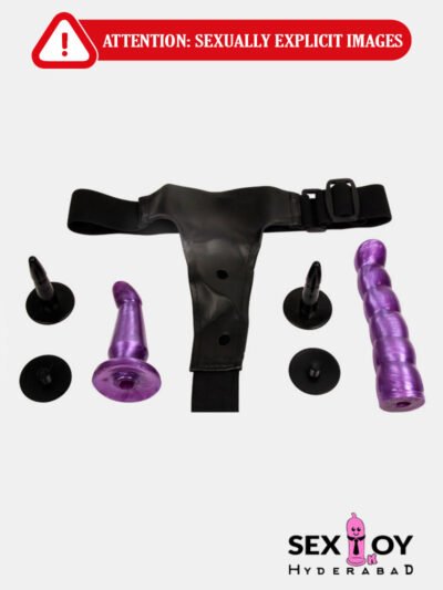 A lesbian dong strap-on dildo with adjustable harness.