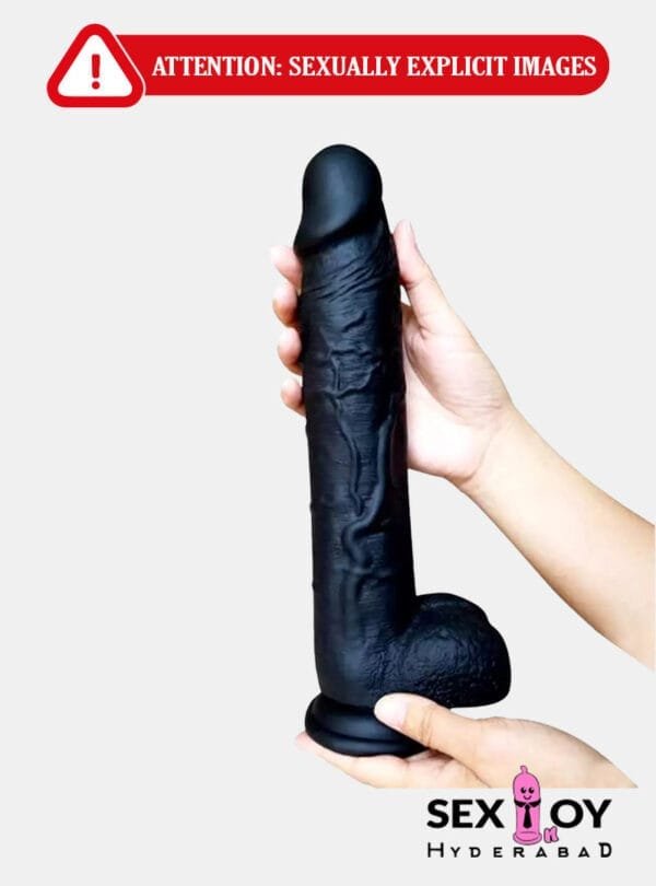 An 11-inch black realistic dildo named Phantom.