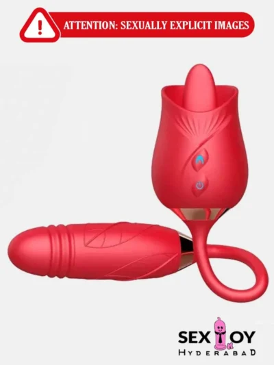 Image showing a Rose Sex Stimulator Tongue Licking Anal Butt Plug