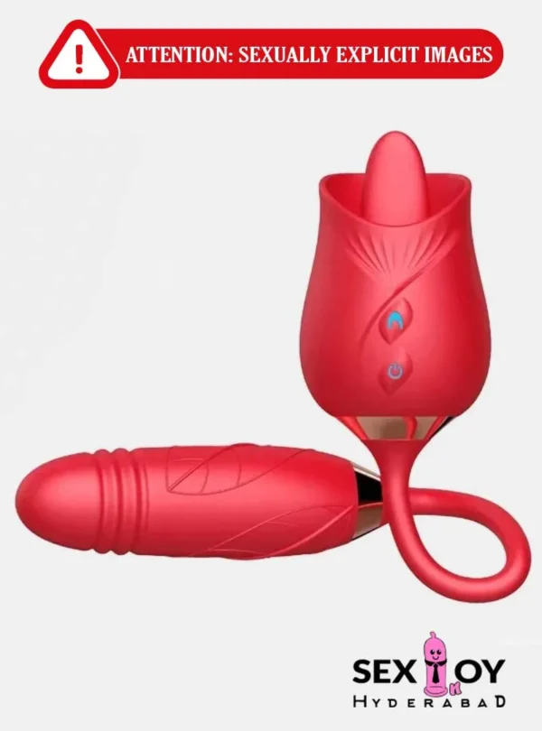 Image showing a Rose Sex Stimulator Tongue Licking Anal Butt Plug