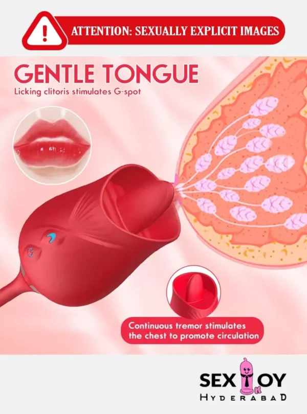 Rose Sex Stimulator - Tongue Action on Anal Butt Plug