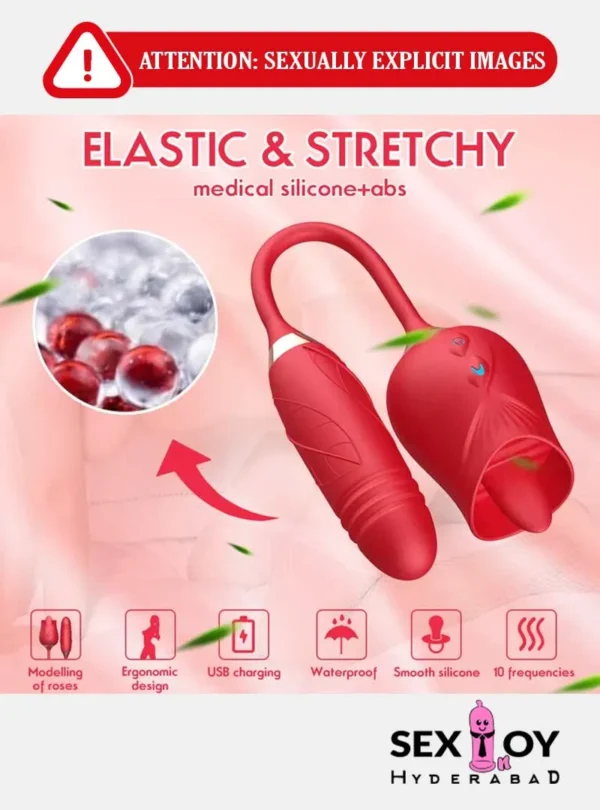 Rose Sex Stimulator Tongue Delicately Engaging Anal Butt Plug.