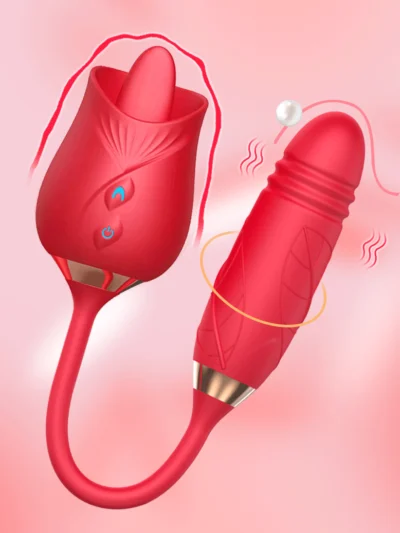 Rose Sex Stimulator Tongue Licking Anal Butt Plug - Enhance Your Pleasure