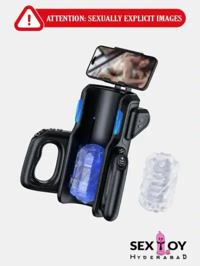 KING Automatic Thrusting Male Masturbator with dual handles for control.