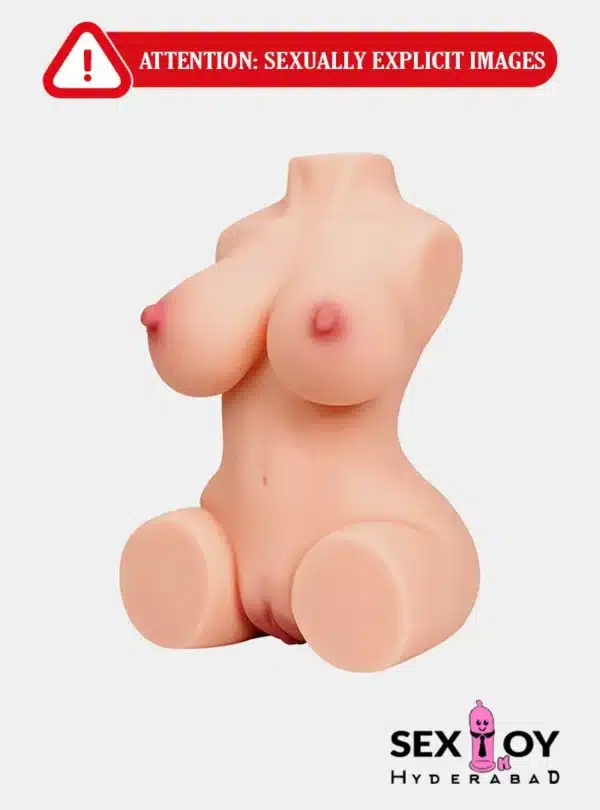 Realistic Sex Doll Torso Male Masturbator showcasing its lifelike design and dual channels.