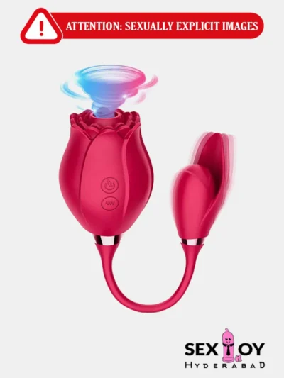 Rose Vibrator featuring sucking and vibration functions, showcasing its elegant design and dual stimulation capabilities.