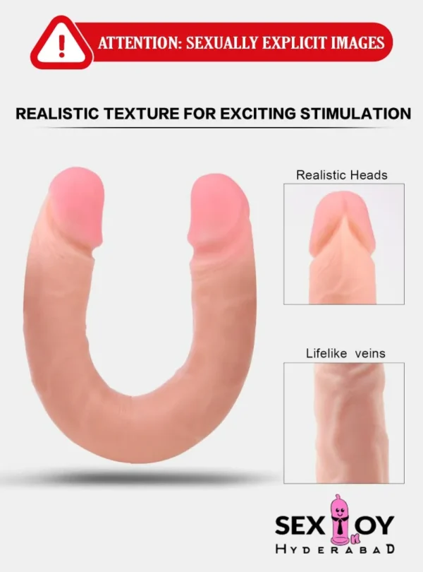 A flexible double dong strapless dildo