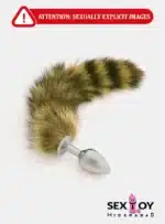 Sly Sensation: Fox Tail Brown Plated Metal Anal Butt Plug