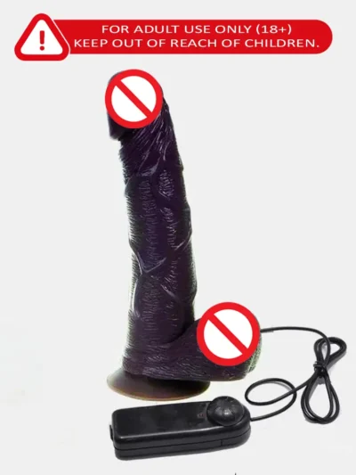Black Realistic Dildo for Women with Strong Vibration and Lifelike Design