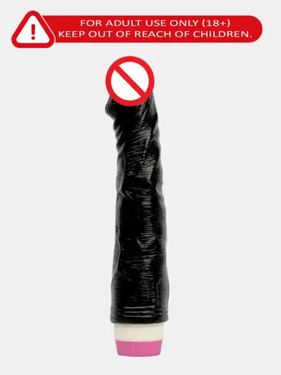 Natural Black Silicone Vibrating Dildo