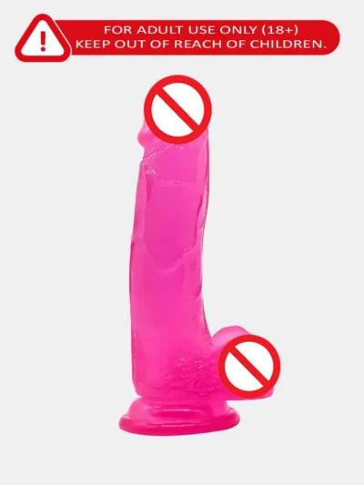 Pink Jelly Realistic Dildo with Suction Cup – Soft Body-Safe Dildo Toy