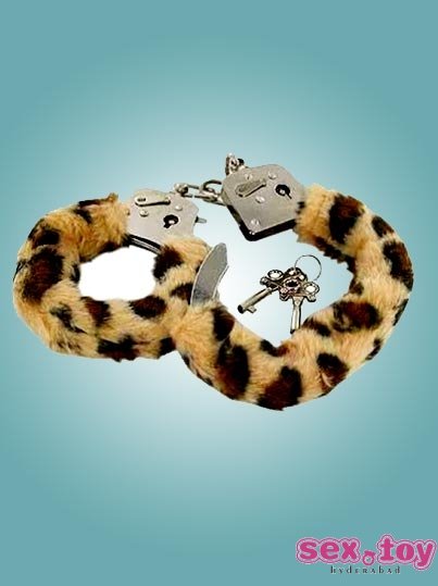Fetish Fantasy Furry Hand Cuffs in Leopard - sextoyinhyderabad.com