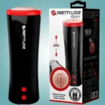 An Automatic Thrusting Male Masturbator placed next to a USB charger on a desk.