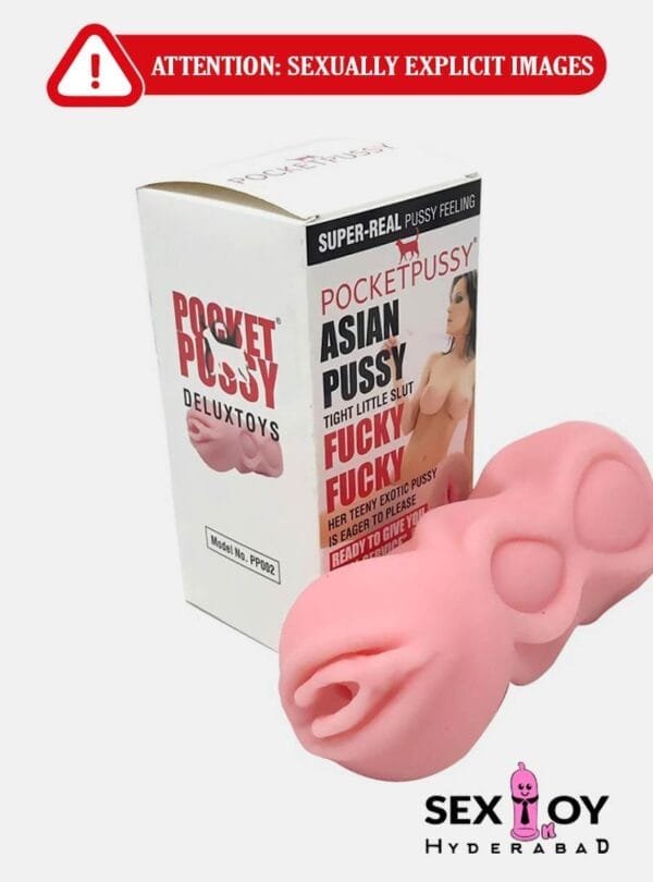 Hands holding Artificial Pocket Vagina.