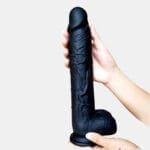 An 11-inch black realistic dildo named Phantom.