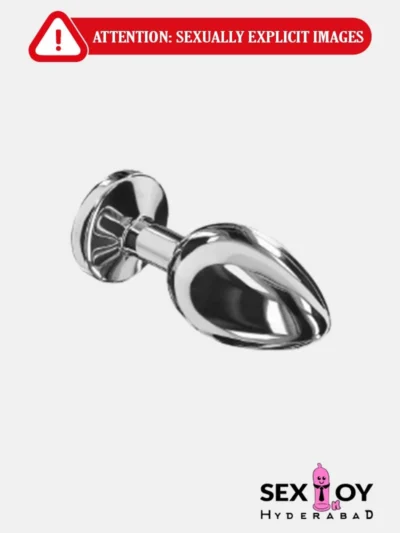 A shiny steel diamond butt plug designed for women - Steel Butt Plug