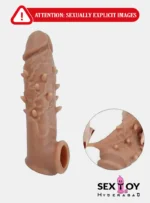 Double Hole Sleeve with textured bumps and spikes for added pleasure.