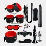 12-Piece BDSM Bondage Kit displayed, featuring various items for adult pleasure and restraint play.