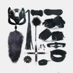 13-Piece BDSM Bondage Set laid out, featuring various accessories for adult fetish play.