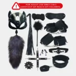 13-Piece BDSM Bondage Set laid out, featuring various accessories for adult fetish play.