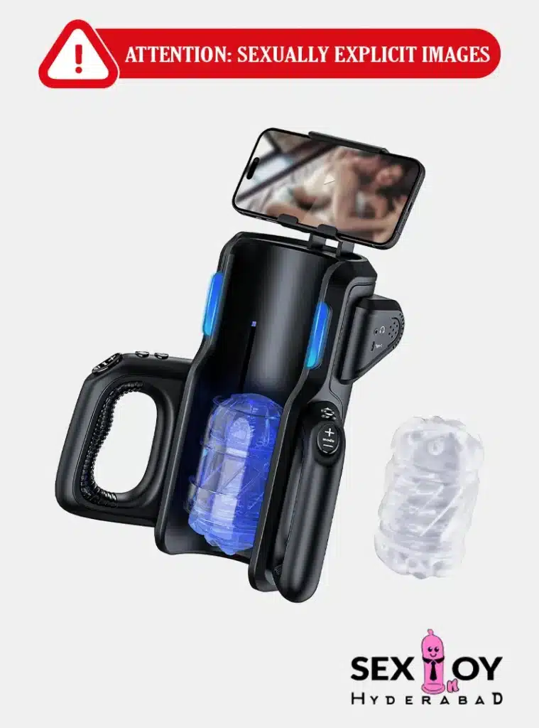 KING Automatic Thrusting Male Masturbator with dual handles for control.