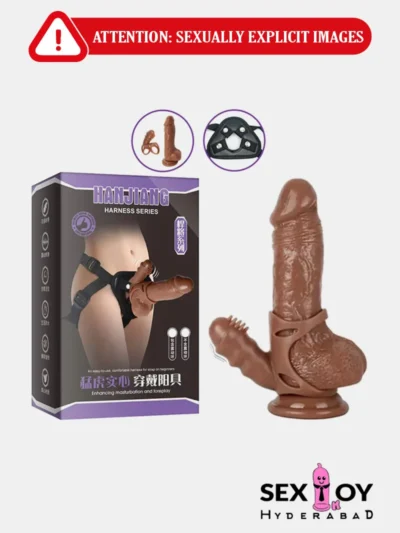 Hanjiang Strap-On Dildo with clitoral stimulator and adjustable straps.