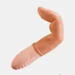 Heating Silicone Finger Vibrator designed for G-spot and clitoral stimulation, showcasing its sleek design.