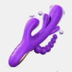 NEPTUNE 4-in-1 Rabbit Vibrator featuring flapping tongue and anal beads.