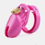 Pink Sissy Chastity Device designed for submissive play, showing its secure and comfortable fit.