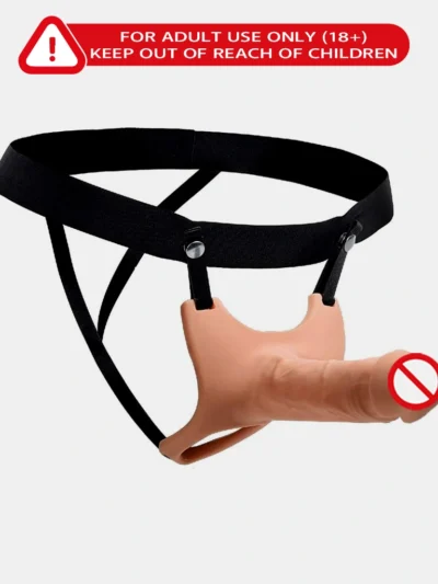 Premium Hollow Strap-On Dildo designed for men, featuring a realistic shape and comfortable fit for shared pleasure.