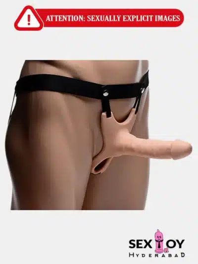 Premium Hollow Strap-On Dildo designed for men, featuring a realistic shape and comfortable fit for shared pleasure.