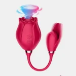 Rose Vibrator featuring sucking and vibration functions, showcasing its elegant design and dual stimulation capabilities.