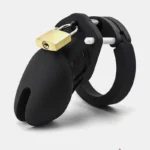 Silicone male chastity cage with adjustable cock rings