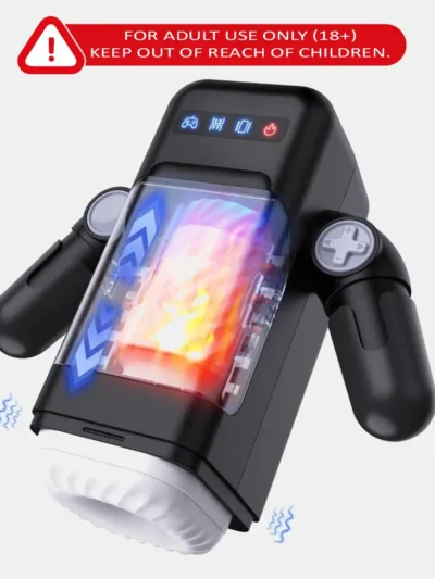 Amovibe Male Masturbator with 10 Vibrations, Dual Heating Levels and Adjustable Arm