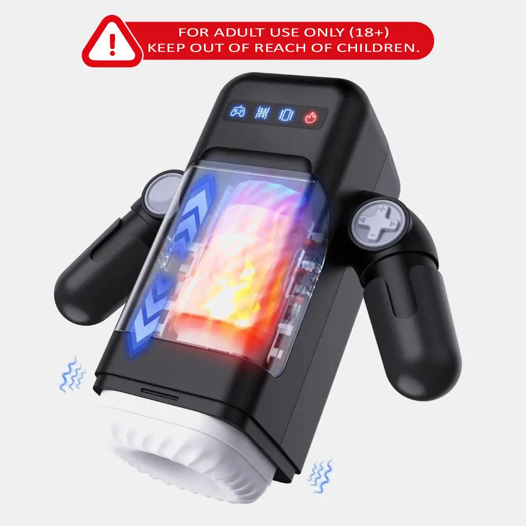 Amovibe Male Masturbator with 10 Vibrations, Dual Heating Levels and Adjustable Arm