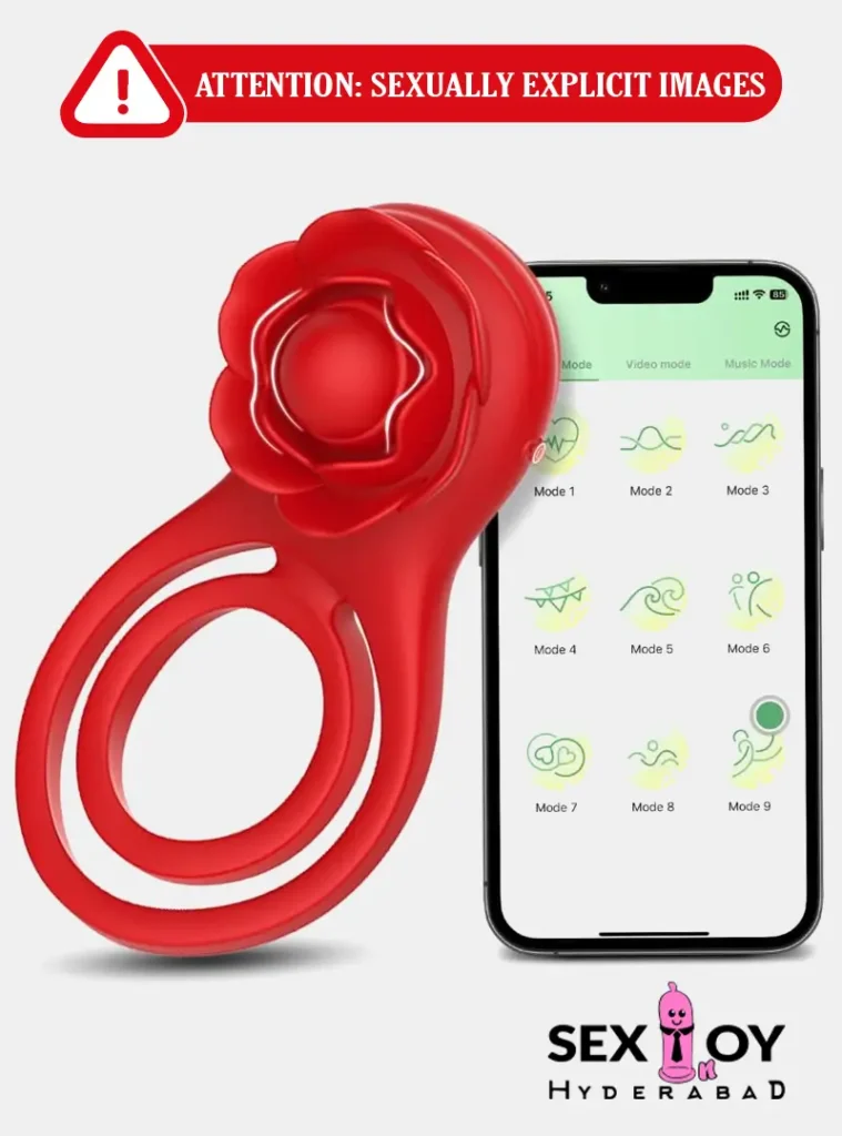 Rose Cock Ring – vibrating penis band sex toy for couples in India