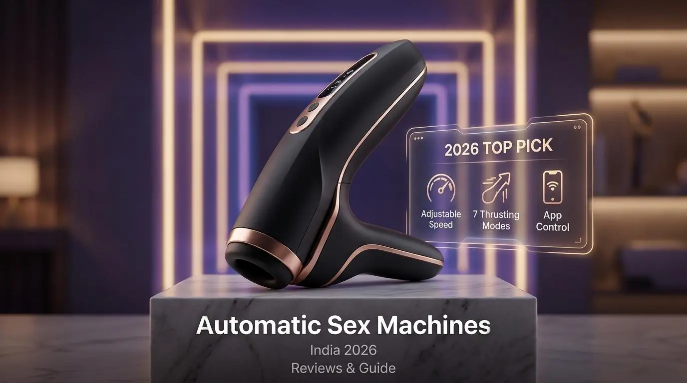 Premium automatic sex machine in India 2026 with 7 thrusting modes and adjustable speed settings for a hands-free experience.