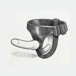 Adjustable Strap On Dildo harness with a realistic attachment, designed for comfort, stability, and adult intimate play.