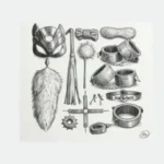 Premium BDSM accessories set featuring a mask, cuffs, feather tickler, whip, ball gag, and other adult bondage essentials.
