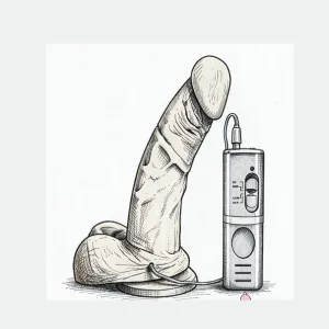 Realistic dildo with a strong suction base and handheld vibration controller for adult intimate wellness.