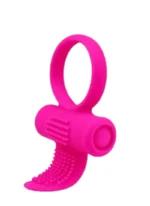 Oral stimulation ring side view showing textured tongue and motor slot