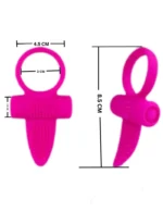 Pleasure ring dimensions showing ring size and tongue length in cm
