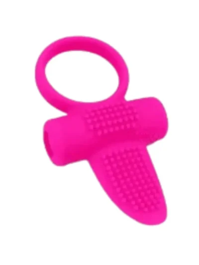 Pleasure ring with silicone textured tongue for extra stimulation
