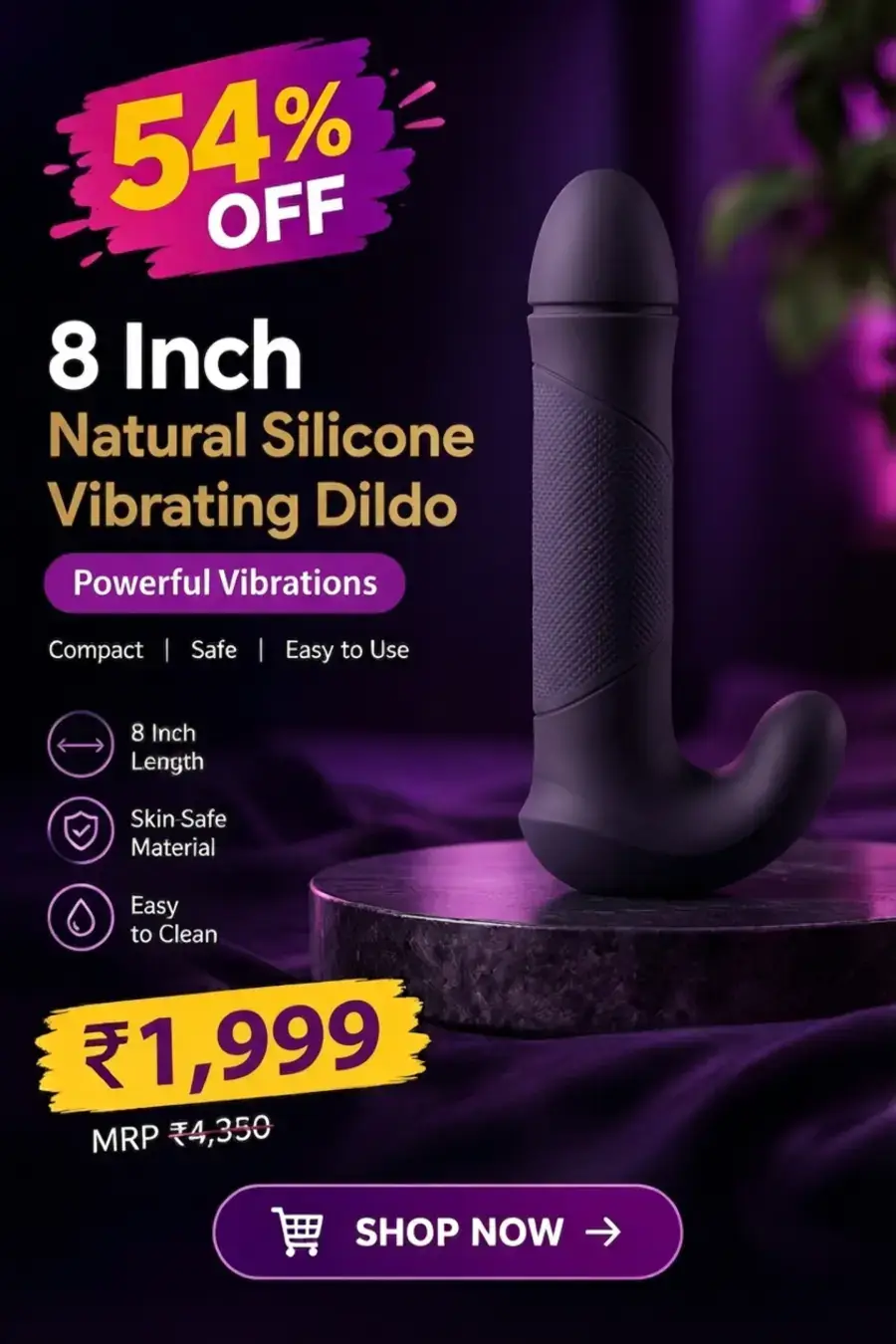 Natural Silicone Vibrating Dildo