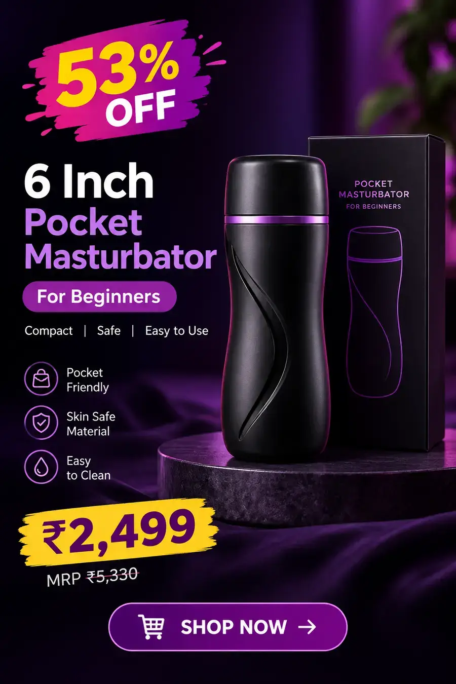 6 Inch Pocket Masturbator For Beginner