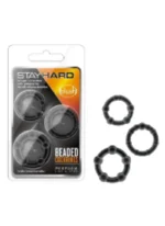 Beaded cockring 3-size set in small, medium and large TPE rings